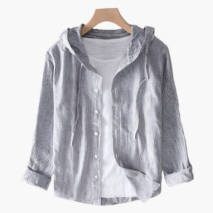 Women's Cotton Blouse with Hood – Classic, Light & Versatile