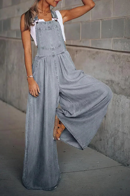 Women's Stylish Sleeveless Denim Keti Jumpsuit