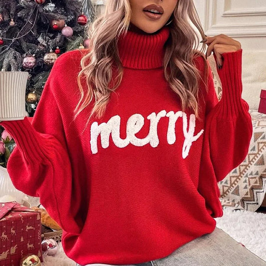 Women's cozy, holiday turtleneck sweater – Emerie