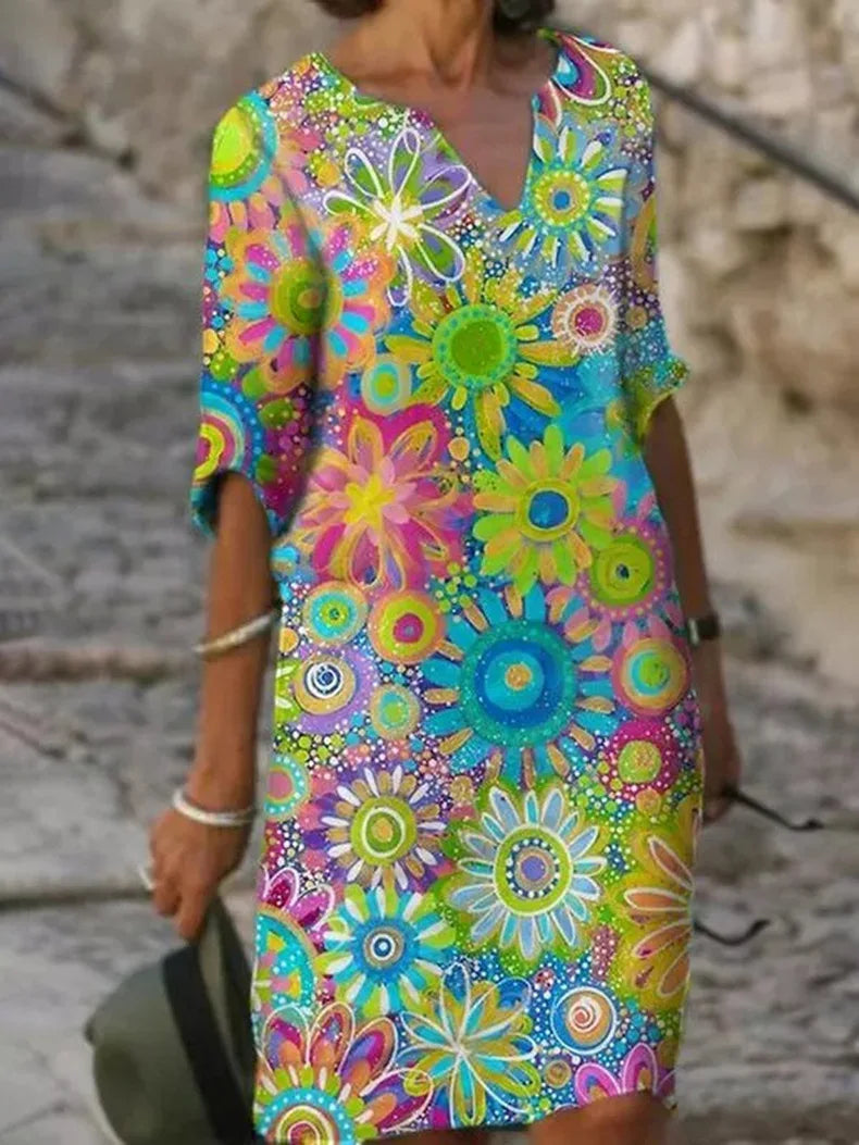 Casual Flower Summer Dress - Olytrend