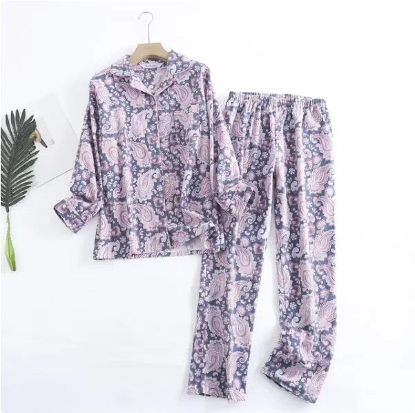 Women's vibrant patterned pajama set, comfortable and two-piece