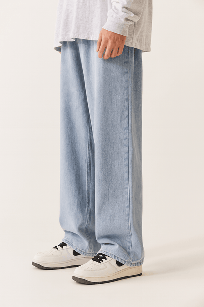 Wide cut pants with subtle washed look
