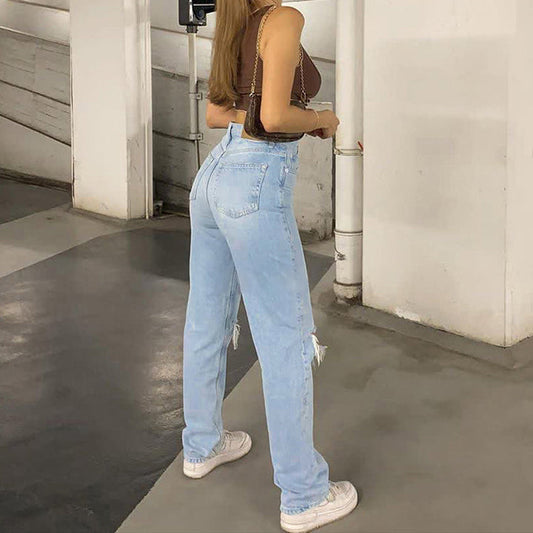 Women's Silkeir Blue Baggy Jeans