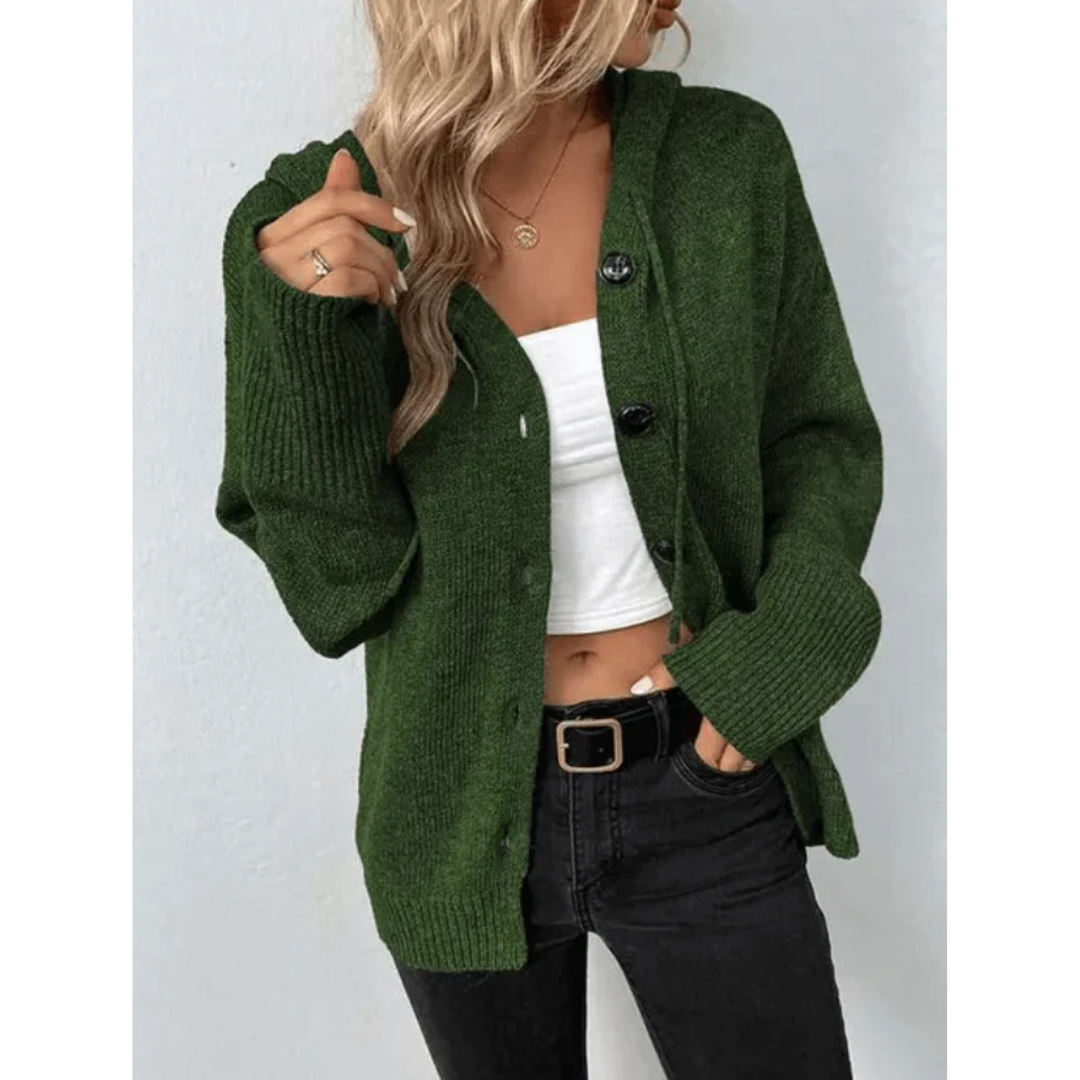 Women's button cardigan | With hood