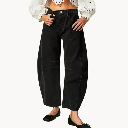 Women's Thea Trousers with Vintage Wash and Knee Stripe Detail