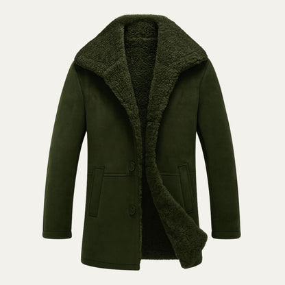 Warm Sheepskin Mens Classic Parka Coat
