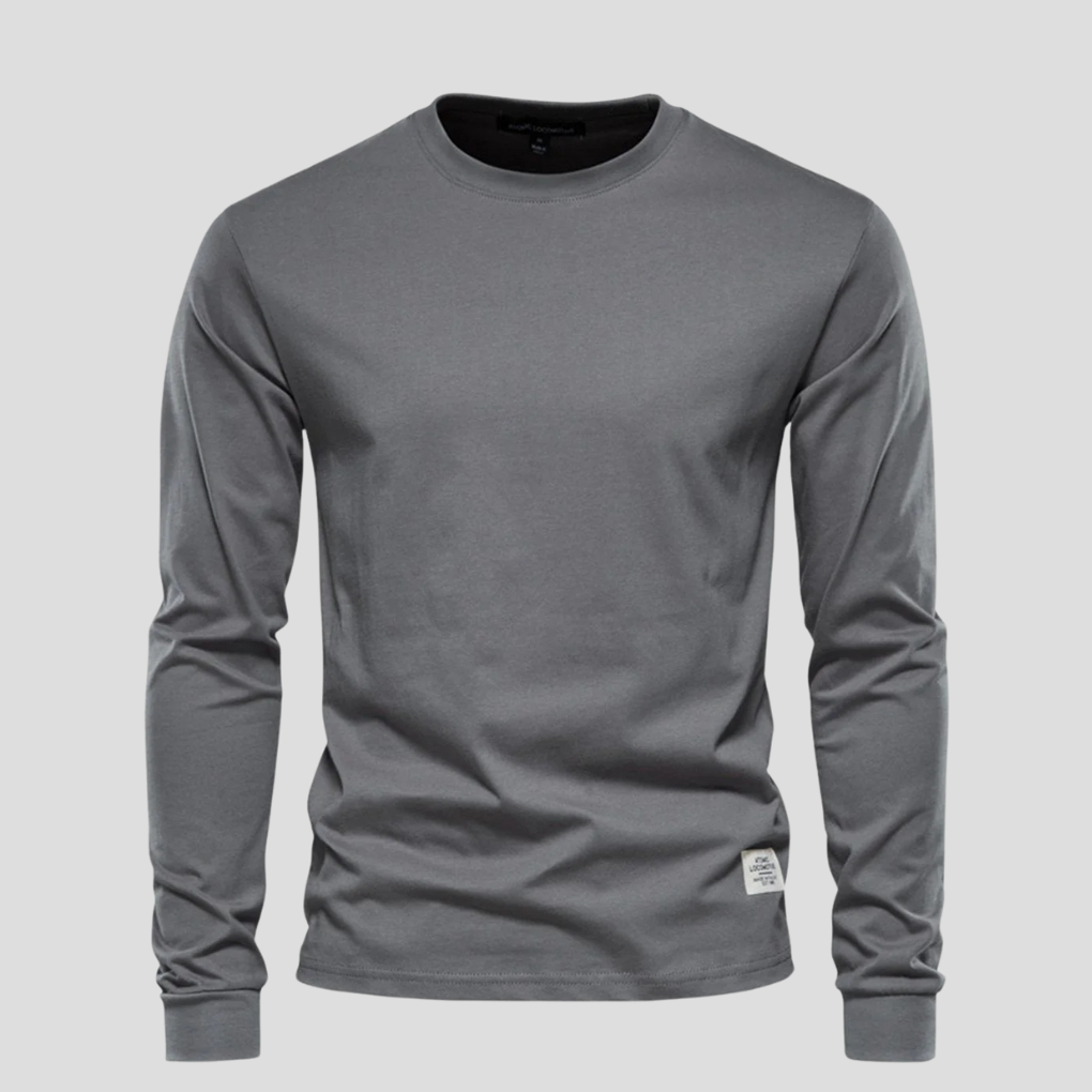 Casual Crew Neck Men's Long Sleeve Tee