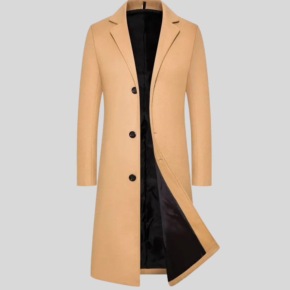 Warm Waterproof Men's Coat - Classic Long Trench Jacket