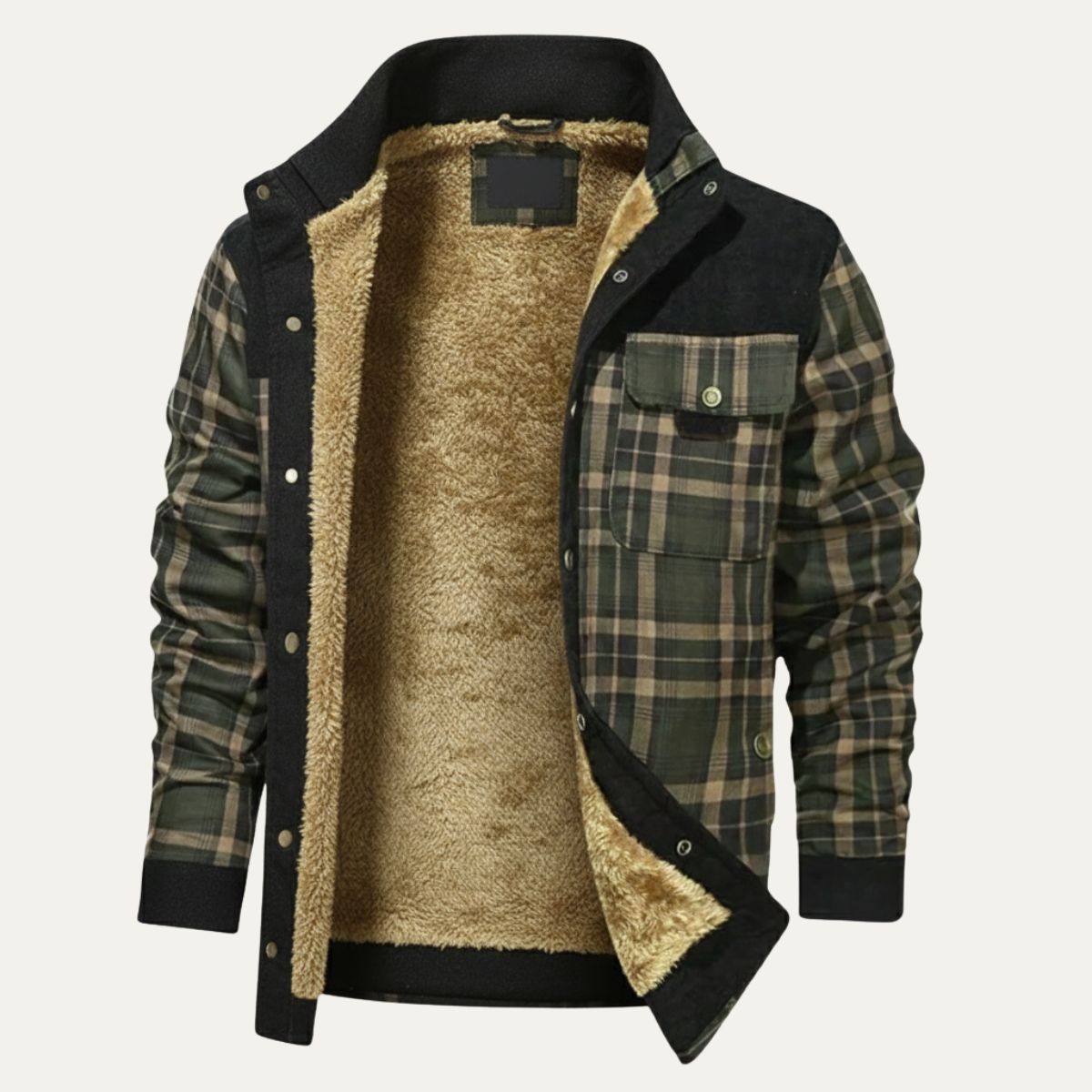 Warm Plaid Check Men's Winter Coat