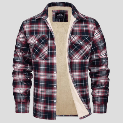 Warm Plaid Coat with Fleece Inside