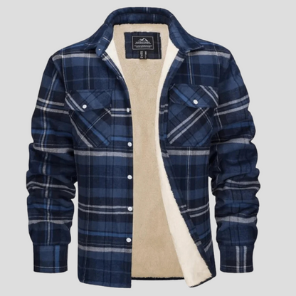 Warm Plaid Coat with Fleece Interior