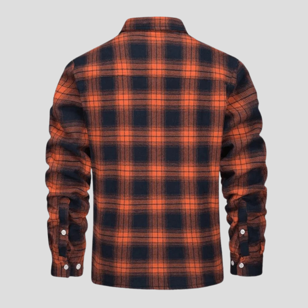 Warm Plaid Coat with Fleece Inside