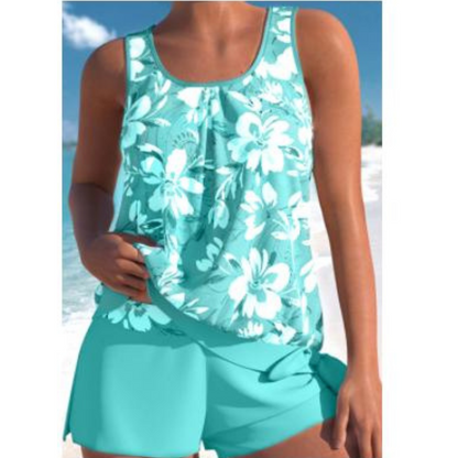Women's Adalina Two-Tone Floral Tankini Set