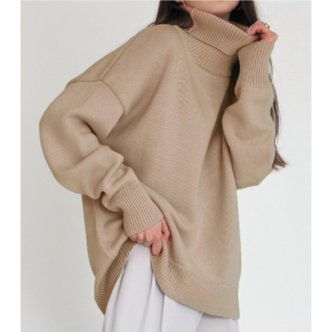 Women's knitted turtleneck sweater