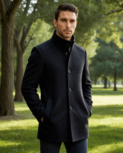 Warm Mens Luxury Wool Pea Coat
