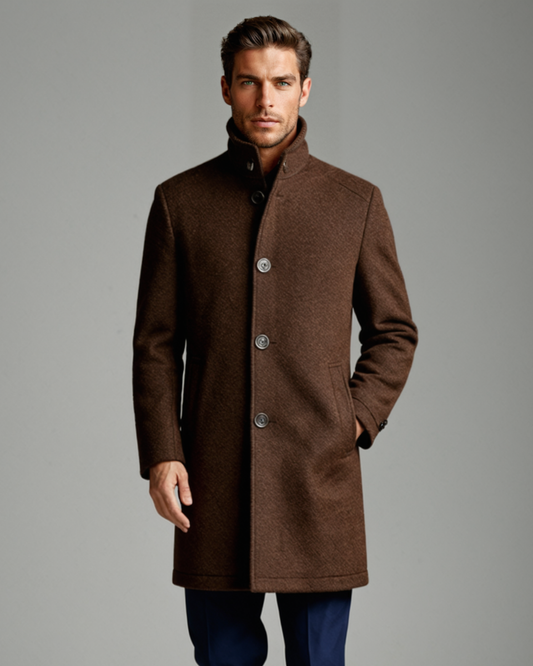 Warm Mens Luxury Wool Pea Coat - Nocini