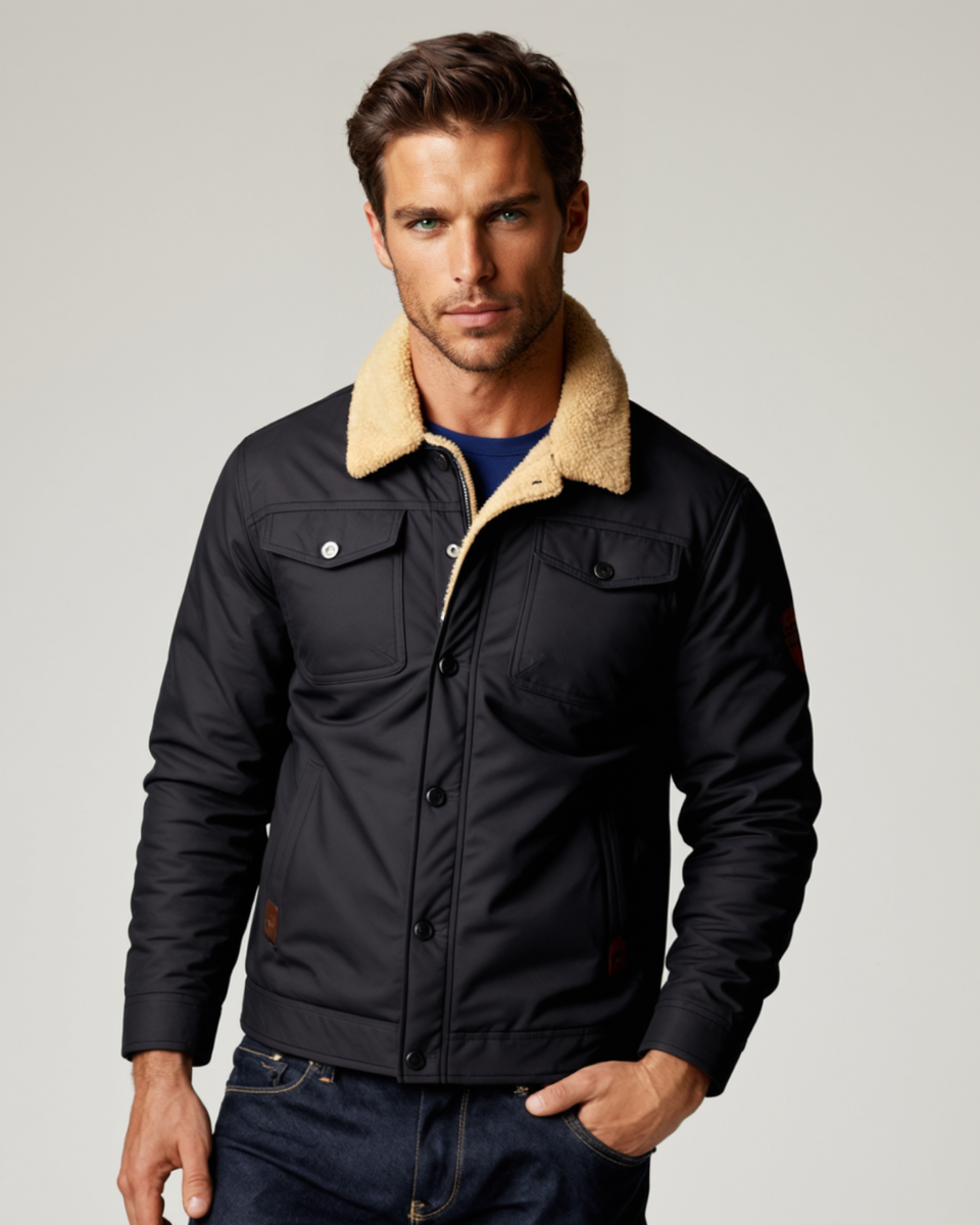 Warm Waterproof Men's Fleece Lined Winter Jacket