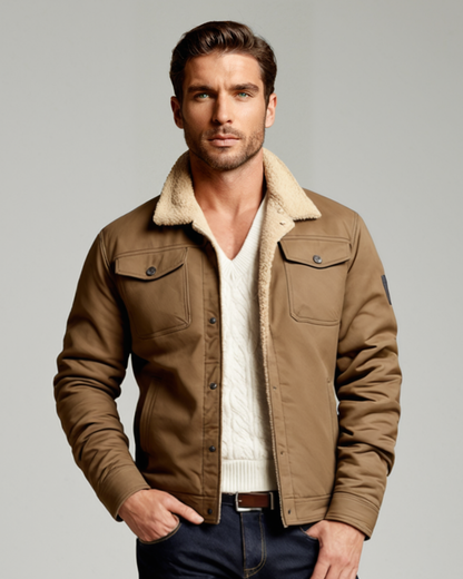 Warm Waterproof Men's Fleece Lined Winter Jacket