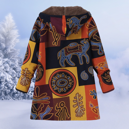Women's Winter Hooded Coat | Printed