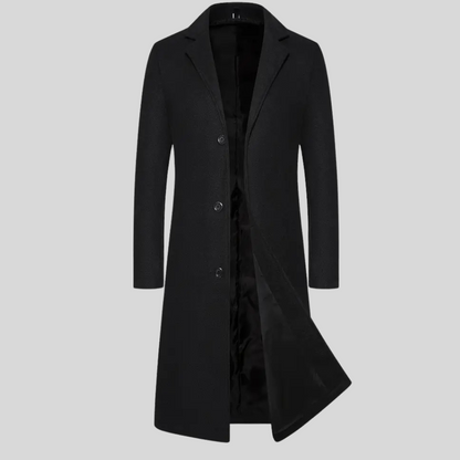 Warm Waterproof Men's Coat - Classic Long Trench Jacket - Olytrend