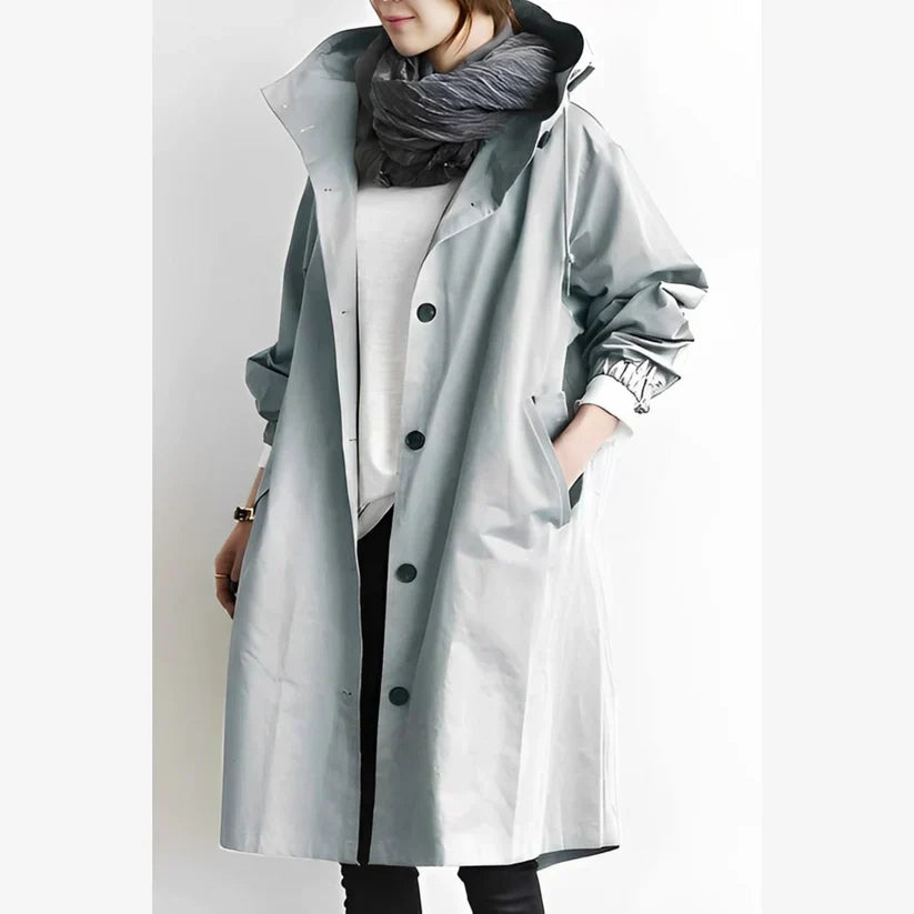 Blesyn hooded long windbreaker