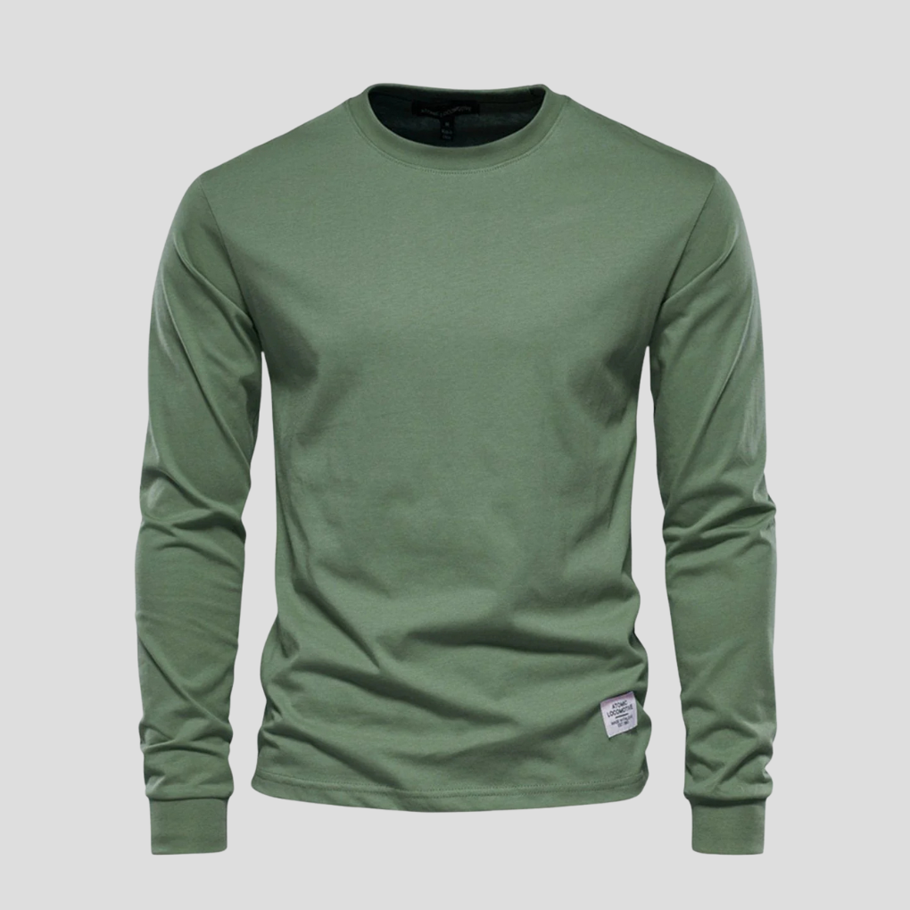 Casual Crew Neck Men's Long Sleeve Tee