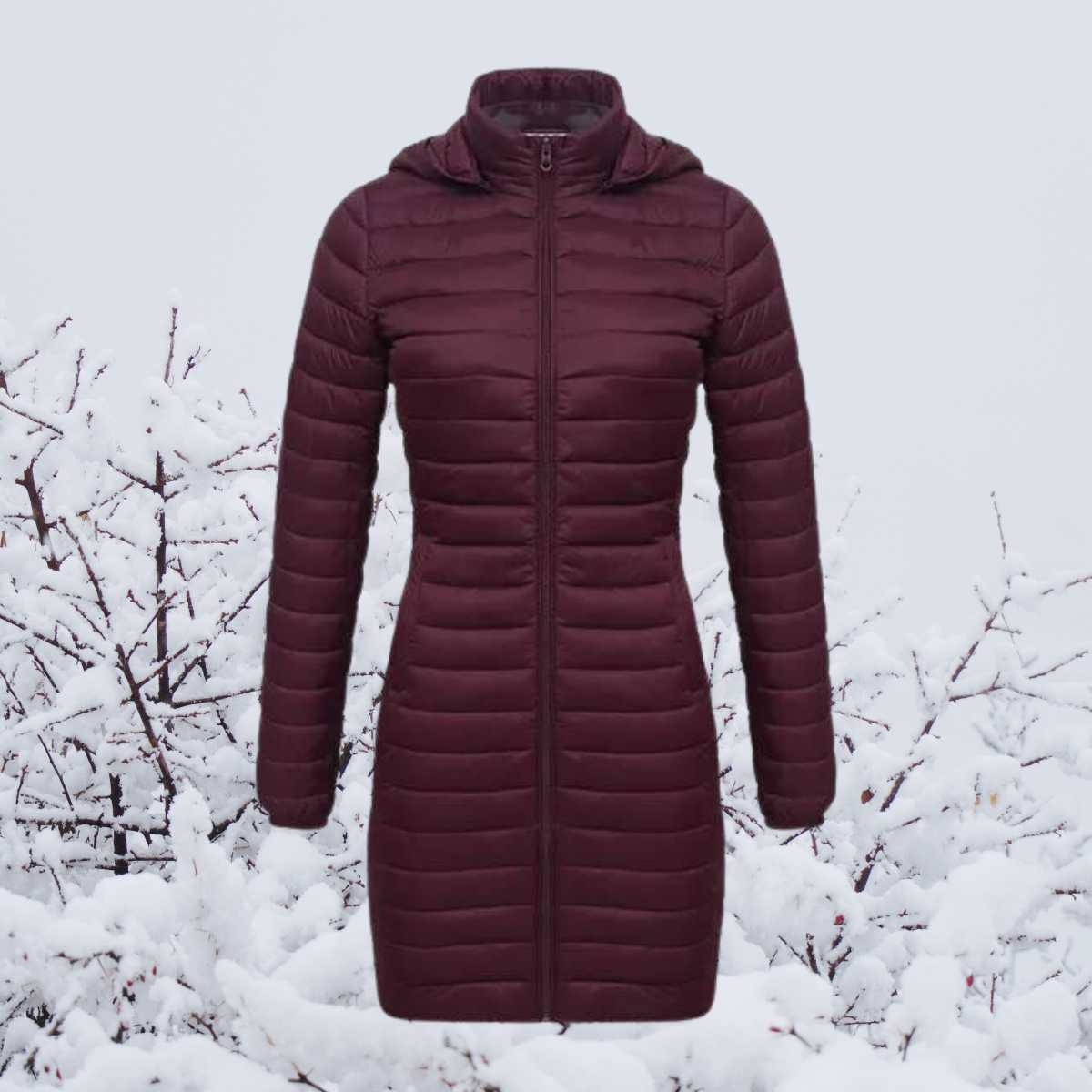 Alisz - The new ultralight, durable, long, and warm hooded parka jacket