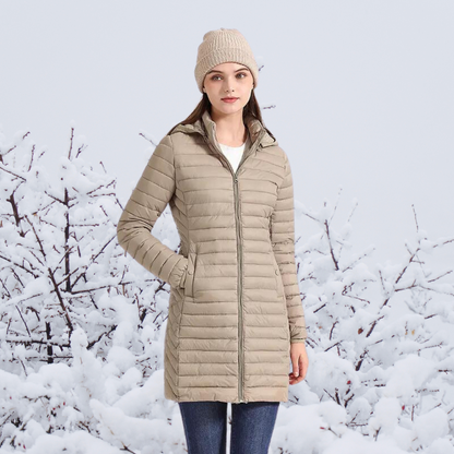 Alisz - The new ultralight, durable, long, and warm hooded parka jacket