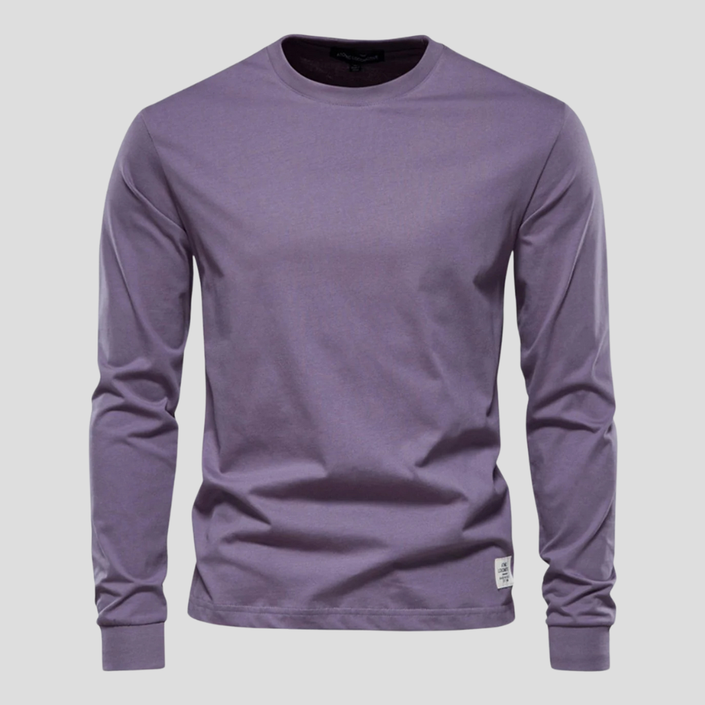 Casual Crew Neck Men's Long Sleeve Tee