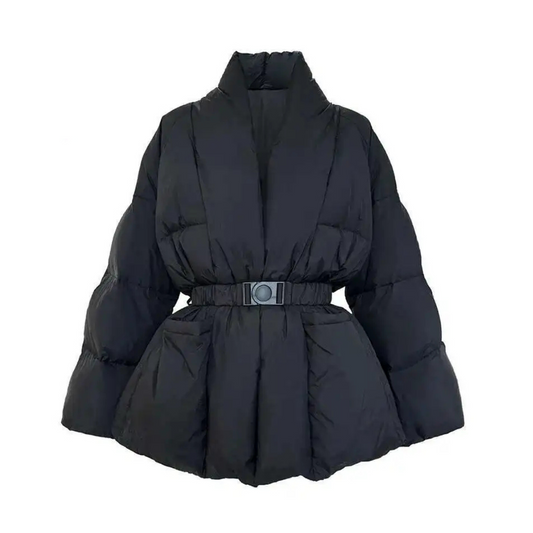 Women’s Stylish V-neck Puffer Jacket | Winter Fashion