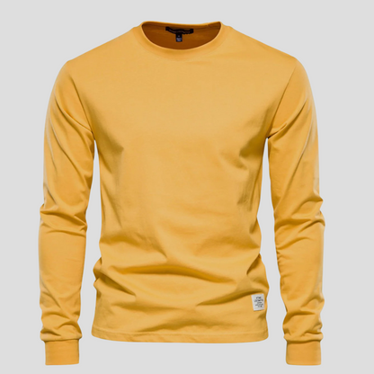 Casual Crew Neck Men's Long Sleeve Tee