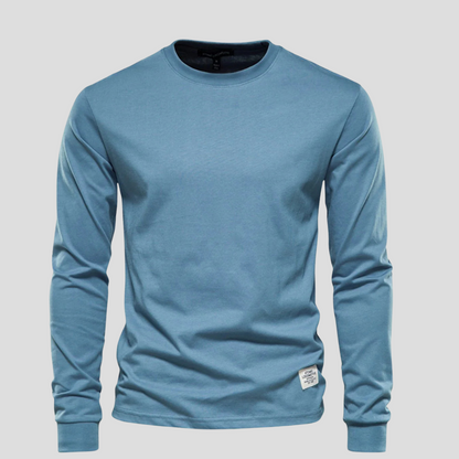 Casual Crew Neck Men's Long Sleeve Tee