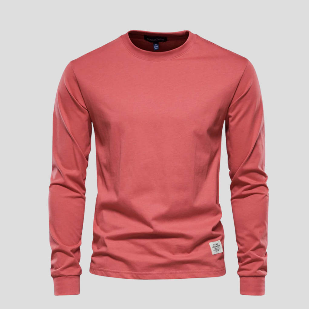 Casual Crew Neck Men's Long Sleeve Tee