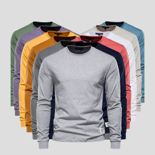 Casual Men's Crew Neck Long Sleeve Tee - Olytrend
