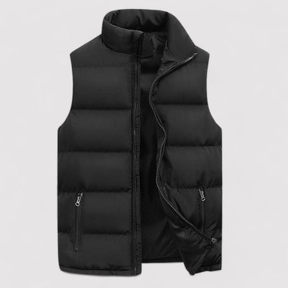 Casual Wear Padded Vest with Stand Collar for Men