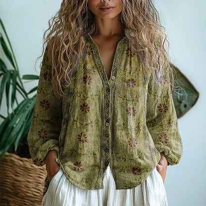 Casual Floral Print Blouse