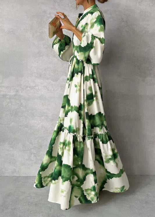 Bea | Elegant Maxi Dress with V-Neck for Women, Long Sleeves