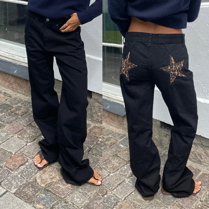 Vintage women's jeans with star pattern