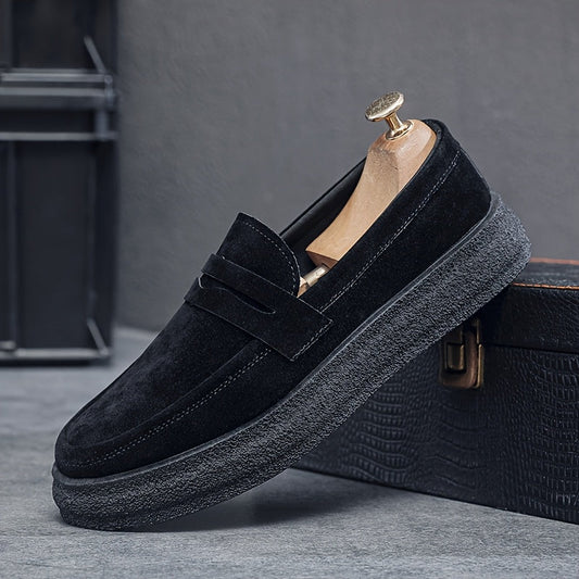 Vintage men's loafers with round toe