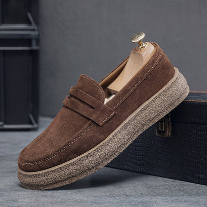 Vintage men's loafers with round toe