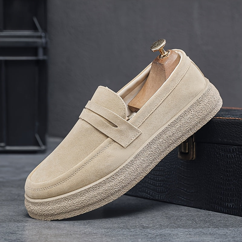 Vintage men's loafers with round toe