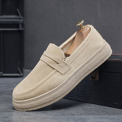 Vintage men's loafers with round toe