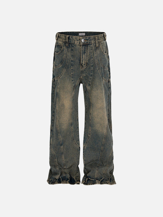 Vintage washed women's street jeans