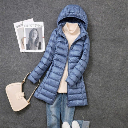 Warm Women's Parka Coat with Removable Hood