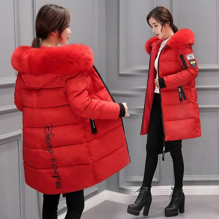 Women's premium winter coat with removable fur collar by Clus