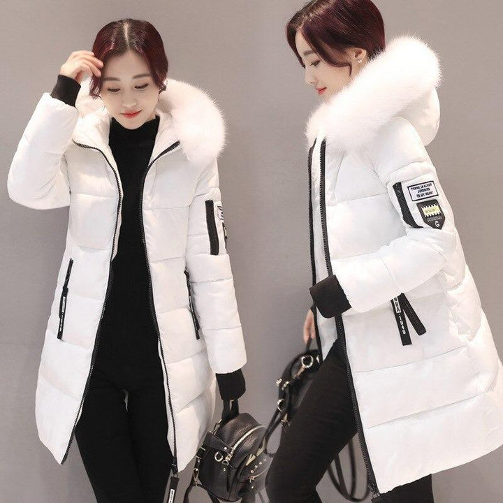 Women's premium winter coat with removable fur collar by Clus