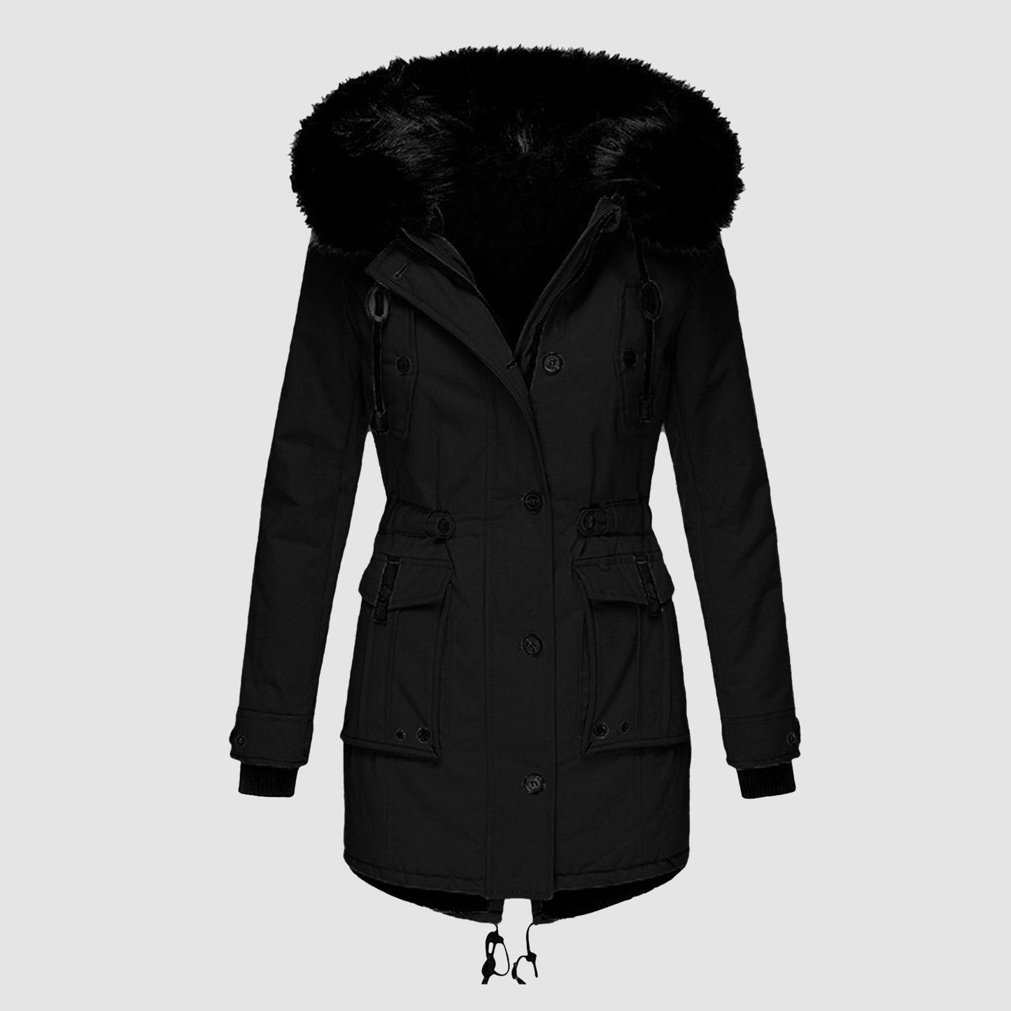 Women's Winter Parka | With Hood & Waist Drawstring