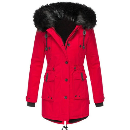 Warm Women's Parka Jacket with Hood
