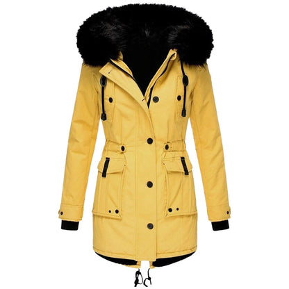 Warm Women's Parka Jacket with Hood