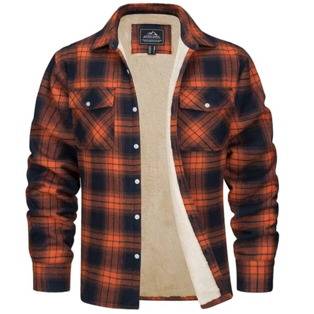 Warm Checked Mens Winter Coat - Olytrend
